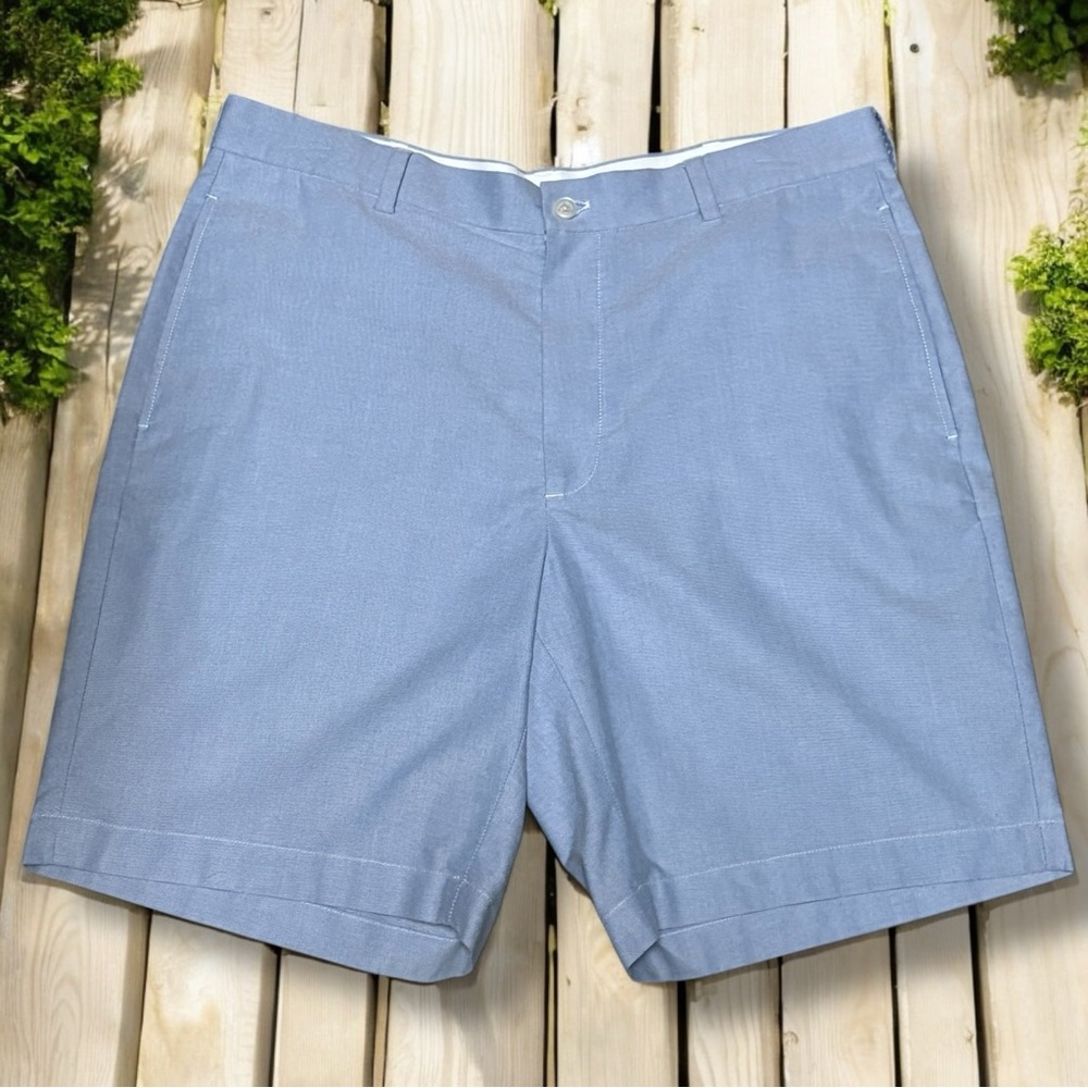 Men’s Brooks Brothers 346 Blue Chambray Flat Front‎ 9in Shorts